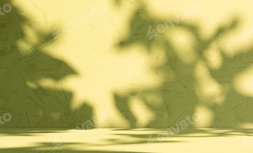 Preview: Loft Product Summer Studio Room Background,Yellow Shadow Leaves