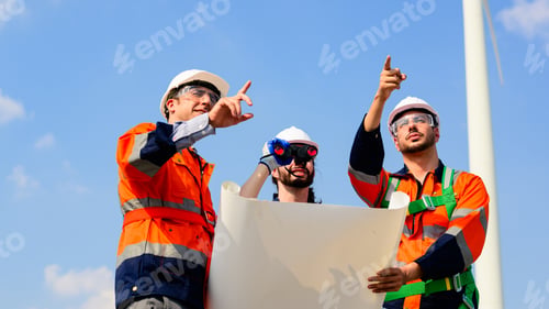 Preview: Engineer working with confident. Worker outdoor working. Mega project construction.