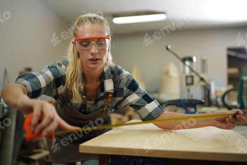 Preview: Carpenters Assembling Furniture, Small business in wood DIY workplace office background