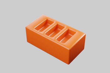 Preview: Bright orange brick with indents