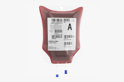 Preview: Blood Bag with White Label and Prominent "A" Marking