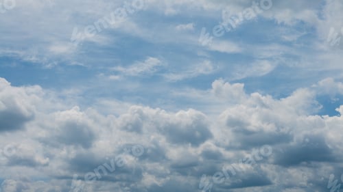 Preview: Cumulus clouds with blue sky on a sunny day of summer. Beautiful cloudscape