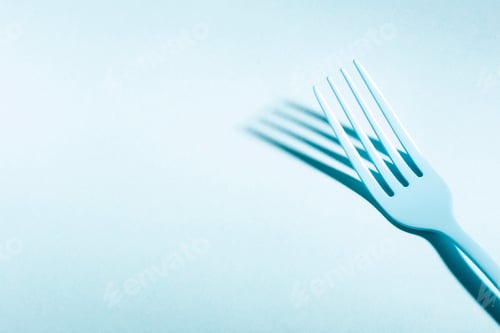 Preview: Blue fork on blue background