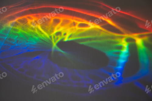 Preview: Prism Rainbow Water Reflections on Grey Background Overlay
