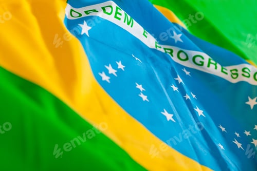 Preview: Close Up Shot Of The Flag From Brazil