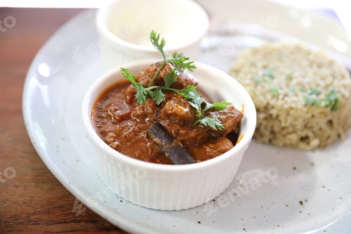 Preview: Masala Curry , Indian Food With Biryani Rice