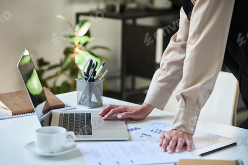 Preview: Woman analyzing online financial data