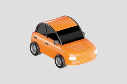 Preview: 3D Small Orange Car