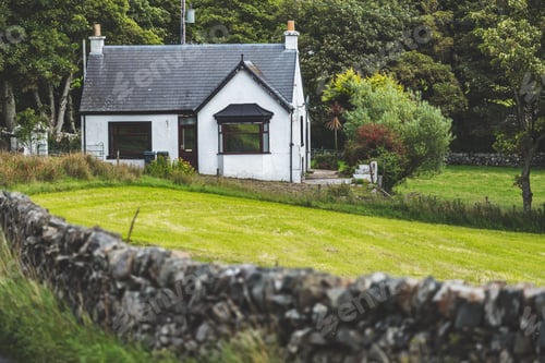 Preview: Small white countryside cottage. Scotland