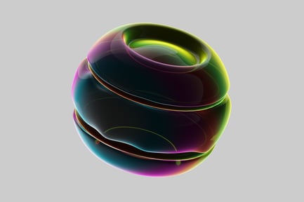 Preview: Iridescent twisted glossy form