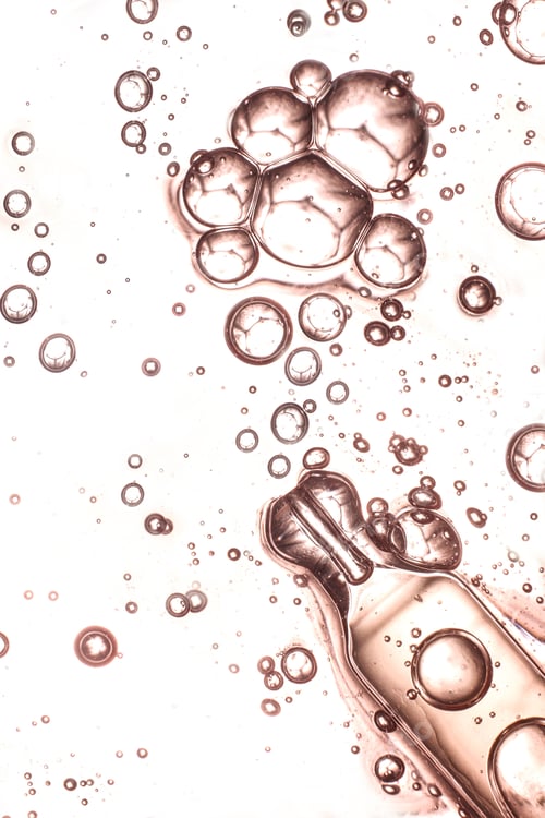 Preview: Skincare gel oil serum texture with bubbles