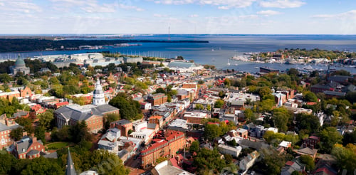 Preview: Aerial Panoramic View Annapolis Maryland State House Capital City