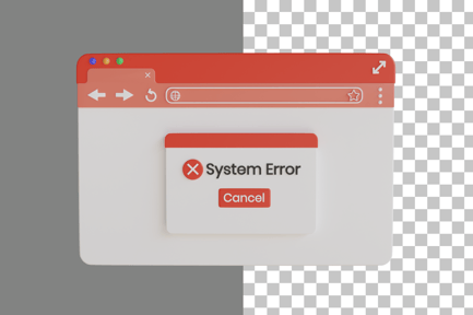 Vista previa: Icono 3D de error del sistema