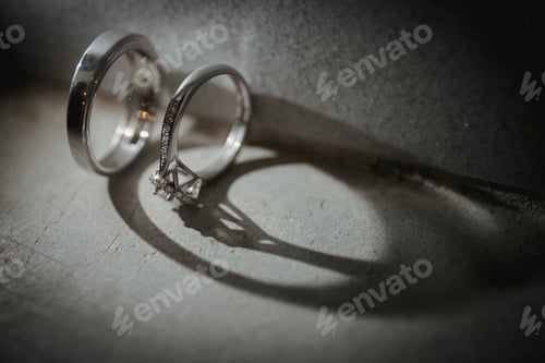 Preview: wedding rings,vintage picture style - Image