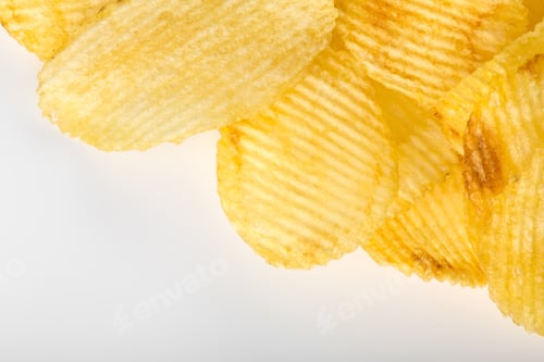Preview: Crispy Potato Chips. Fast Food. Potatoes. Fatty Unhealthy Foods. Corrugated Chips