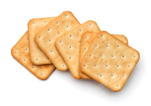 Preview: Dry cracker cookies isolated on white background cutout