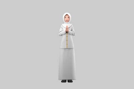 Preview: Eid muslim woman cartoon figure
