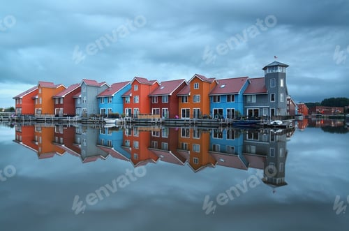 Preview: colorful buildings on water