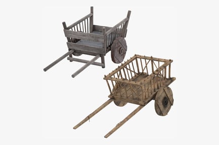 Preview: Rustic Medieval Carts: Wagon and Hand Cart