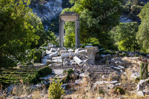 Preview: View of the Termessos Roman Ruins Arena Archaeological Site near Antalya Turkey.