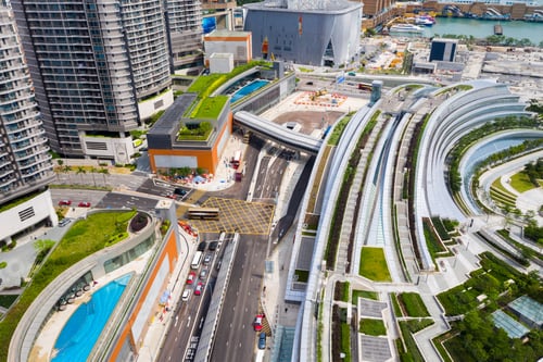Preview: West Kowloon, Hong Kong 09 May 2019: Top view of Hong Kong west kowloon station
