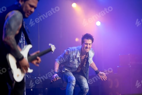 Preview: Musical group at the concert in the club