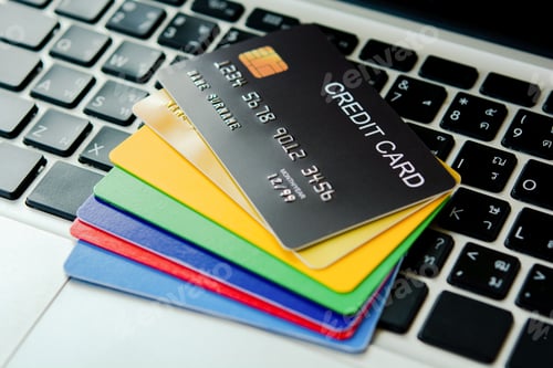 Preview: Credit card on laptop. Online payment online store with Credit card. online shopping
