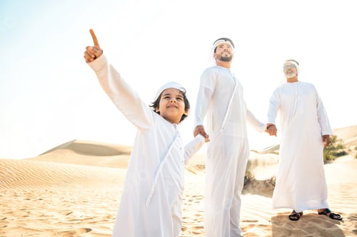 Preview: Three generation family making a safari in the desert of Dubai