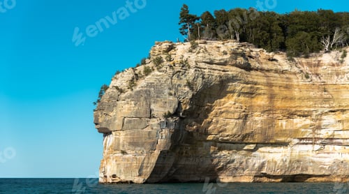 Preview: Beautiful landscape of the bay a cliff near a lake in Michigan