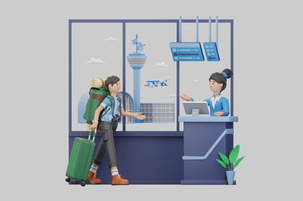 Preview: Airport traveler scene