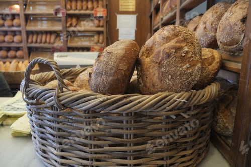 Preview: fresh baked breads at Farmers Market shelves in istanbul .