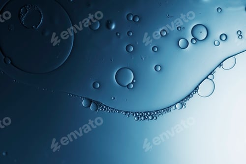 Preview: water surface with bubbles, blue background