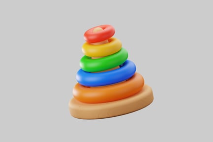 Preview: Colorful stacking rings toy pyramid