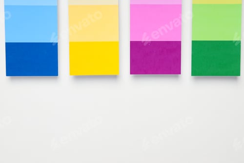 Preview: Concept of colors for design, color palettes, space for text