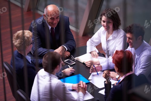 Preview: Startup Business People Group Have Meeting In Modern Bright Office Interior, Senoir Investors And
