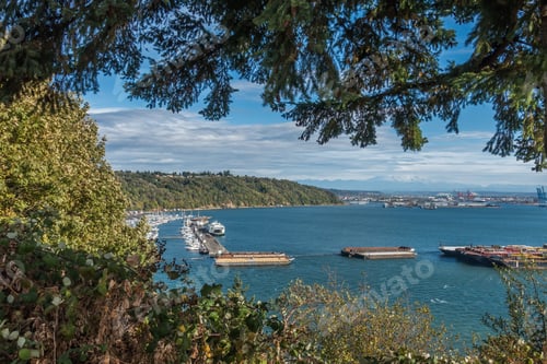 Preview: A View Of The Port Of Tacoma And Mount Rainier.