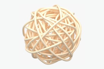 Visualização: Bola de vime tecida - creme, bege e marrom