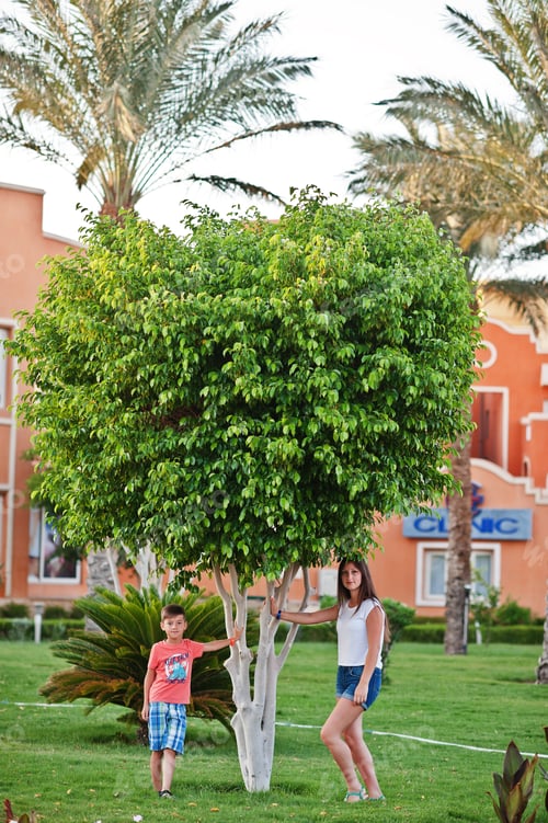 Preview: Mother with son on egyptian resort. Family vacation.