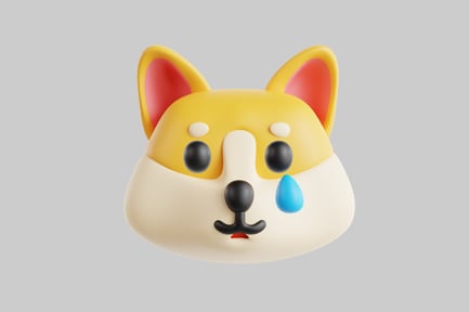 Preview: Crying corgi emoji head