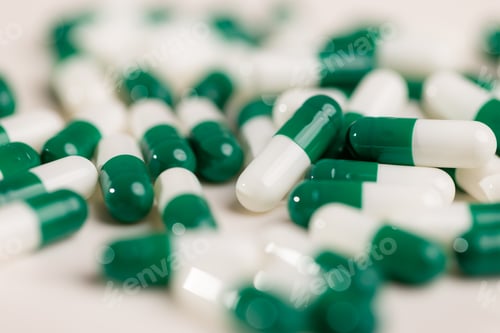 Preview: Pile of the medicine in green color