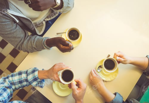 Coffee Break Meeting at a Cafe
