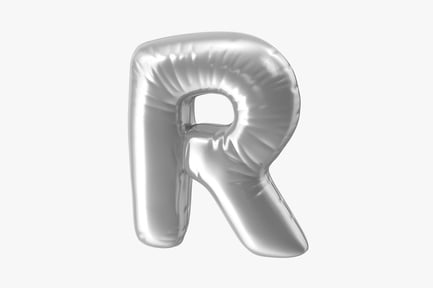 Preview: Silver Foil Letter R Balloon