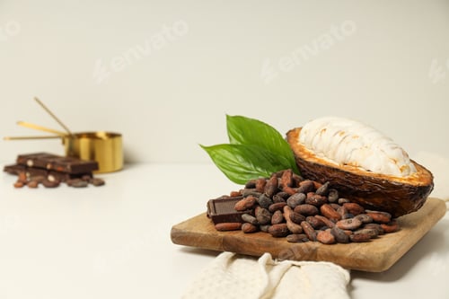 Preview: Concept of fresh and aromatic food - cacao beans
