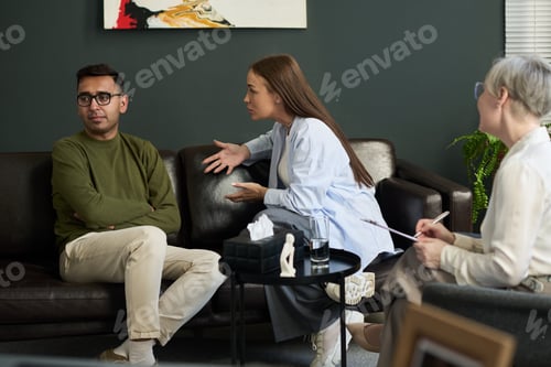 Preview: Woman Expressing Frustration during Psychotherapy Session