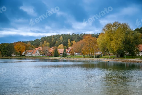 Preview: A quiet moment in Juodkrante, Curonian Spit, Lithuania, surrounded by autumn foliage