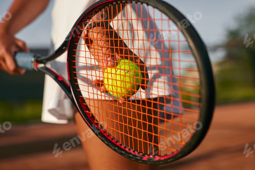 Preview: Crop woman playing tennis on court