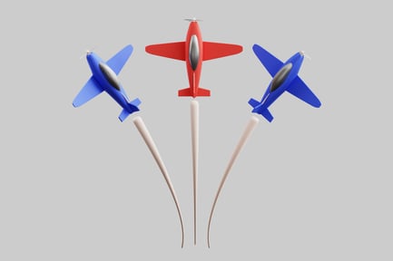 Preview: Three Toy Airplanes on Sticks