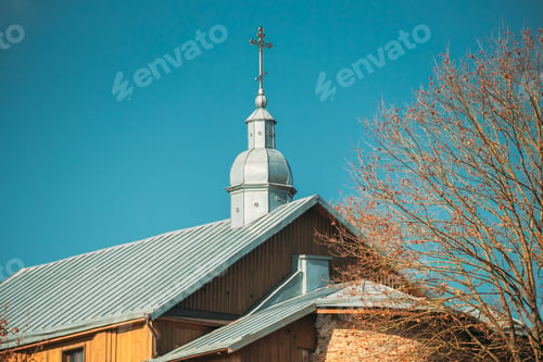 Preview: Grodno, Belarus. Kalozha Church In Sunny Autumn Day. Close Up Details Of Church of Sts. Boris and