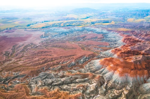 Preview: Colorful sand dunes of Ankara from aerial view.
