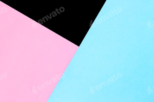 Preview: Abstract paper background. Blue, pink and black colors. Minimalism trendy backdrop.